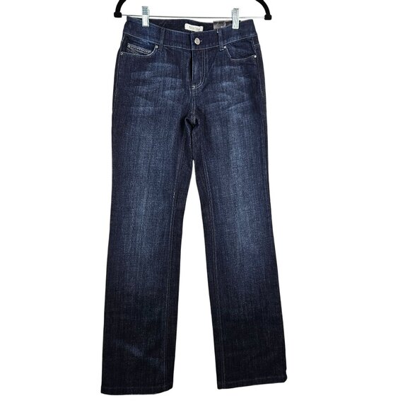 White House Black Market Womens Blanc 2R Universal Fit Bootcut Blue Jeans Classy - Picture 1 of 12